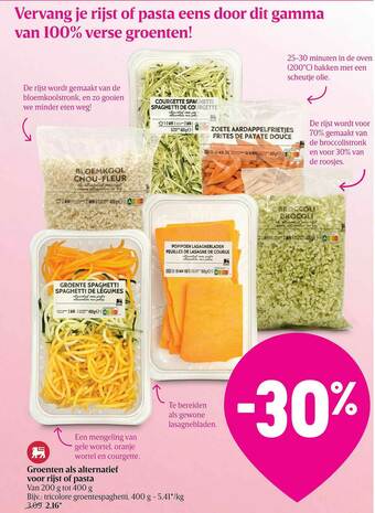 Delhaize Groenten Als Alternatief Voor Rijst Of Pasta aanbieding