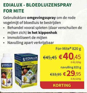 Horta Edialux - Bloedluizenspray For Mite aanbieding