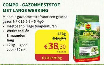 Horta Compo Gazonmeststof Met Lange Werking aanbieding