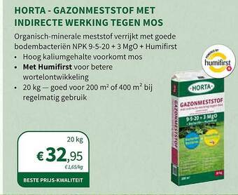 Horta Horta Gazonmeststof Met Indirecte Werking Tegen Mos aanbieding