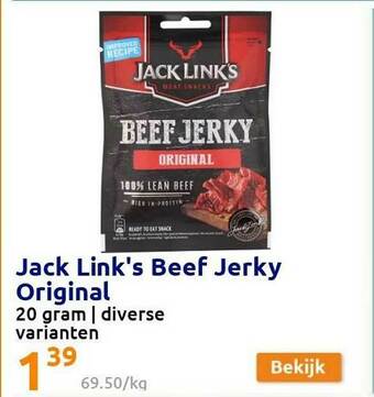 Action Jack Links Beef Jerkey Original aanbieding