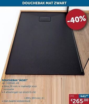 Zelfbouwmarkt Douchebak moby aanbieding