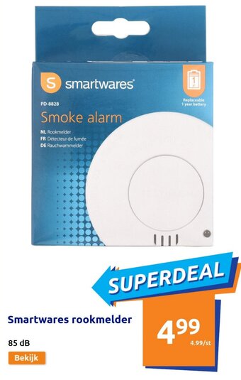Action Smartwares rookmelder aanbieding