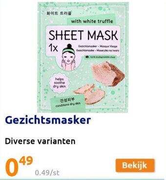 Action Gezichtsmasker aanbieding