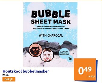 Action Houtskool bubbelmasker 25ml aanbieding