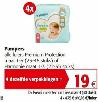 Colruyt Pampers premium protection luiers maat 4 aanbieding