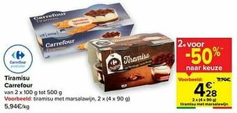 Carrefour Tiramisu met marsalawijn aanbieding