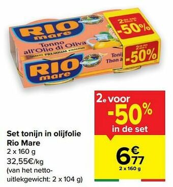 Carrefour Set tonijn in olijfolie rio mare aanbieding