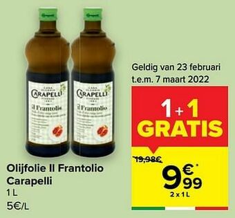 Carrefour Olijfolie il frantolio carapelli aanbieding