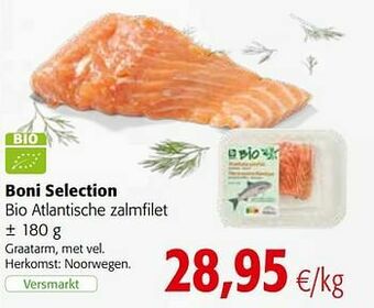 Colruyt Boni selection bio atlantische zalmfilet aanbieding
