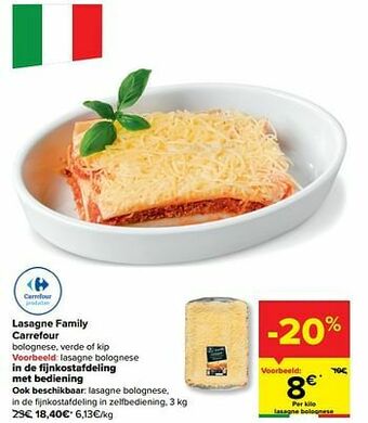 Carrefour Lasagne bolognese aanbieding