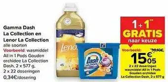 Carrefour Wasmiddel all in 1 pods gouden orchidee la collection dash aanbieding