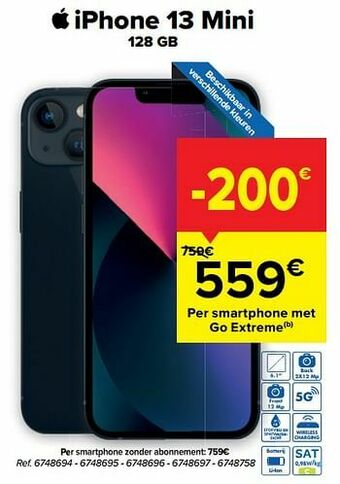 Carrefour Apple iphone 13 mini 128 gb aanbieding