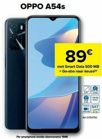 Carrefour Oppo a54s aanbieding