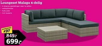 Leen Bakker Loungeset malaga 4-delig aanbieding