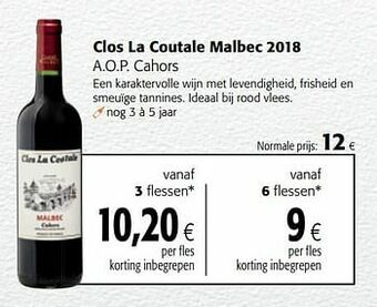 Colruyt Clos la coutale malbec 2018 a.o.p. cahors aanbieding