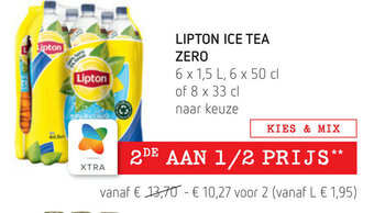 Spar Lipton ice tea zero aanbieding