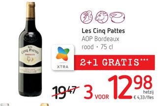 Spar Les cinq pattes 75cl aanbieding