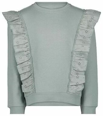 HEMA HEMA Kindersweater Broderie Lichtgroen (lichtgroen) aanbieding