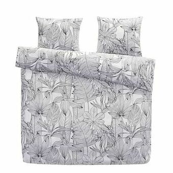 Leen Bakker Royal dekbedovertrek Aurora - wit/zwart - 200x250 cm - Leen Bakker aanbieding