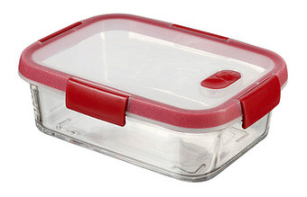 Makro Curver Vershouddoos rechthoekig Smart cook 0,9 l transparant/rood aanbieding