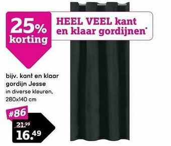 Leen Bakker Kant en klaar gordijn jesse aanbieding