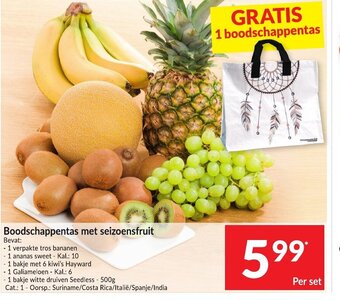 Intermarché Boodschappentas met seizoensfruit aanbieding
