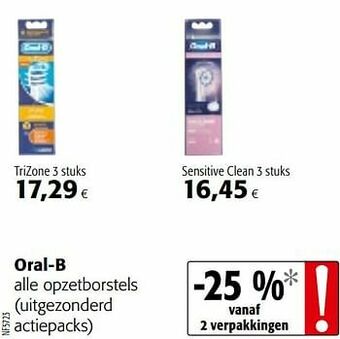 Colruyt Oral-b alle opzetborstels aanbieding