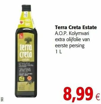 Colruyt Terra creta estate a.o.p. kolymvari extra olijfolie van eerste persing aanbieding