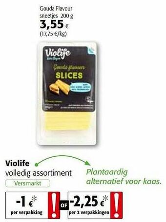 Colruyt Violife gouda flavour sneetjes aanbieding