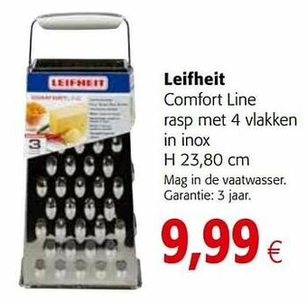 Leifheit comfort line rasp met 4 vlakken in inox