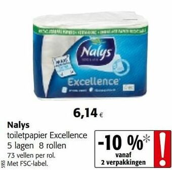 Colruyt Nalys toiletpapier excellence aanbieding