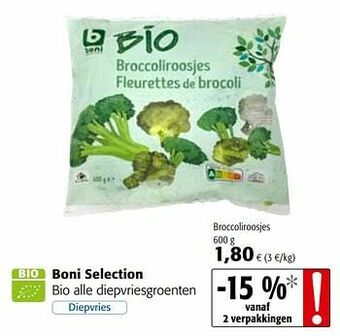 Colruyt Boni selection bio alle diepvriesgroenten aanbieding