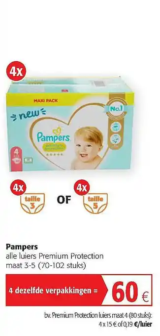 Colruyt Pampers Luiers aanbieding