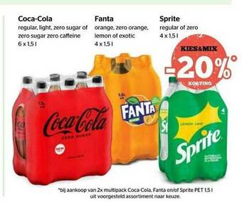 Spar Coca Cola, Fanta, Sprite aanbieding