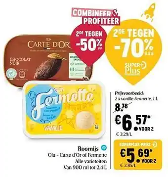 Delhaize Roomijs ola vanille fermette aanbieding