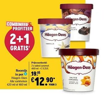 Delhaize Roomijs häagen-dazs salted caramel aanbieding