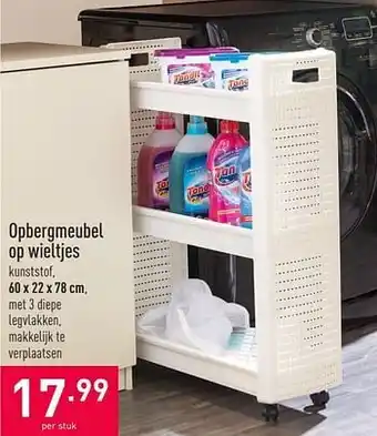 Opbergmeubel op wieltjes 60 x 22 x 78 cm