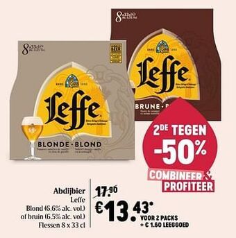 Delhaize Abdijbier leffe blond of bruin aanbieding