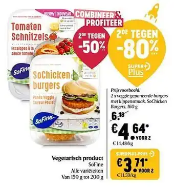 Sofine veggie gepaneerde burgers met kippensmaak, sochicken burgers