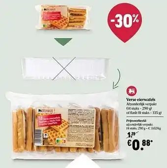 Delhaize Verse eierwafels aanbieding