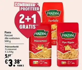 Delhaize Pasta panzani macaroni aanbieding