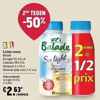 Delhaize Lichte room balade so light aanbieding
