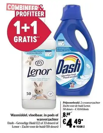 Delhaize Wasverzachter zacht voor de huid lenor aanbieding