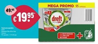 Delhaize Vaatwascapsules dreft aanbieding