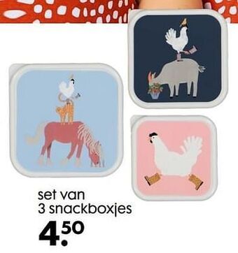 Set van 3 snackboxjes
