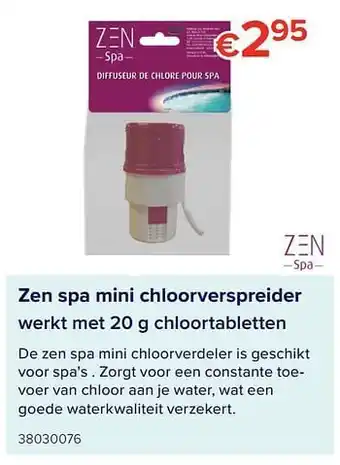 Zen spa mini chloorverspreider