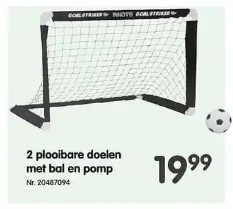 2 plooibare doelen met bal en pomp