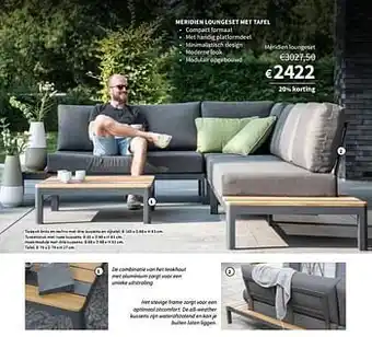 Meridien loungeset met tafel