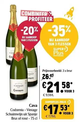 Delhaize Cava codorníu - vintage schuimwijn uit spanje brut aanbieding
